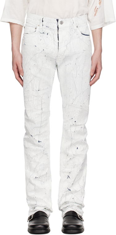 Jeans Maison Margiela MM6 Maison Margiela 5 Pocket Cracked Jeans Vit | SH2LA0018 M30028, 0