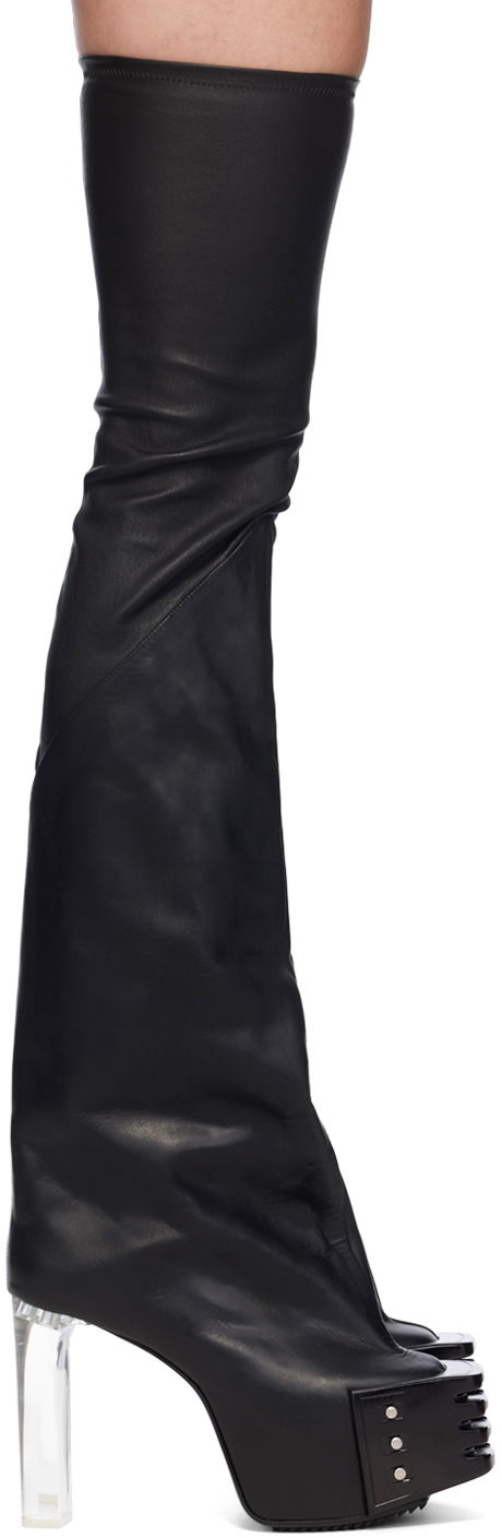 Strumpor Rick Owens Rick Owens Porterville Flared Kiss 65 Tall Boots Svart | RP02D3827 LSGEG0