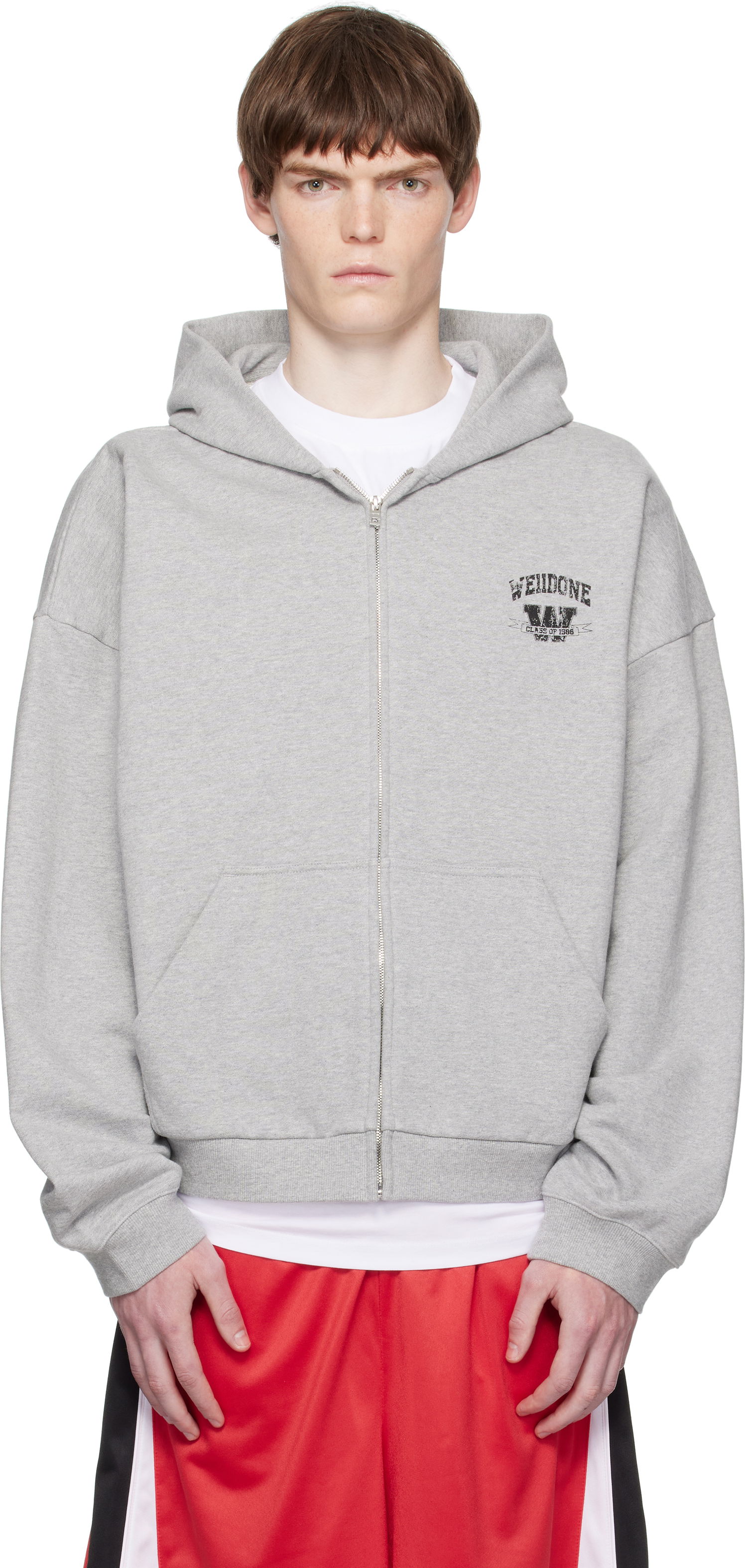Sweatshirt We11done We11done College Zip-Up Hoodie Grå | WD-TJ2-25-846-U-MG, 0