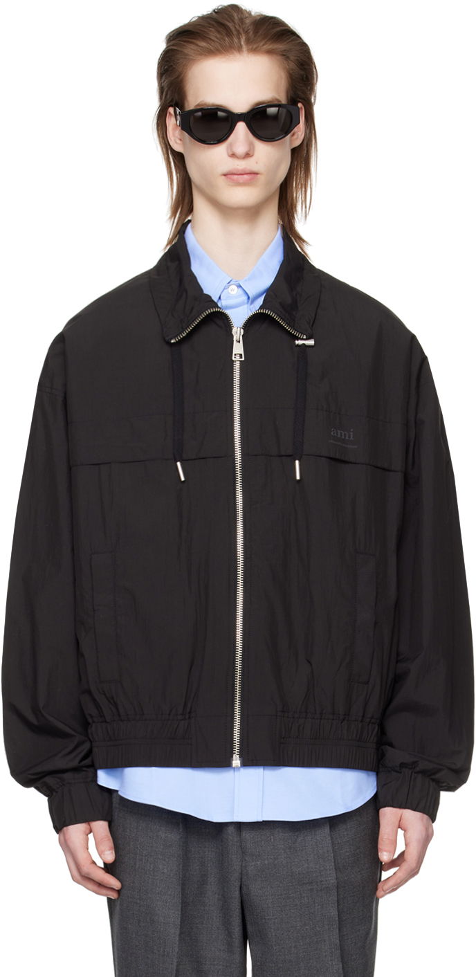 Bomberjacka AMI Paris Drawstring Bomber Jacket Svart | HJK051.PA0009