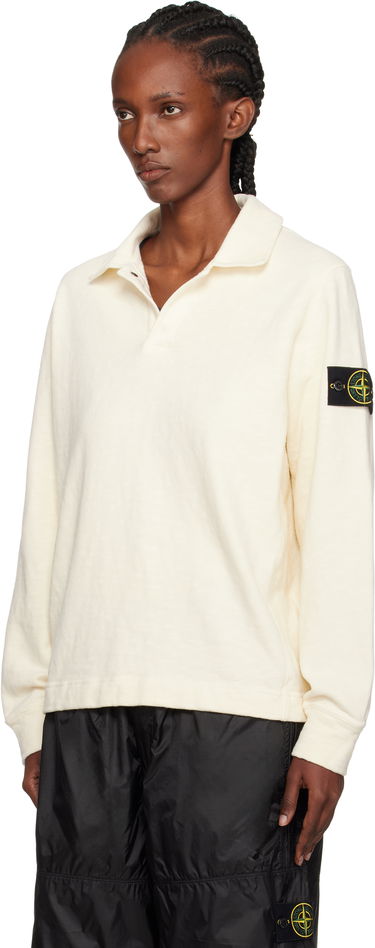 Polotröja Stone Island Stone Island Brushed Cotton Jersey Polo Vit | K2S15 6100054 S0238, 3
