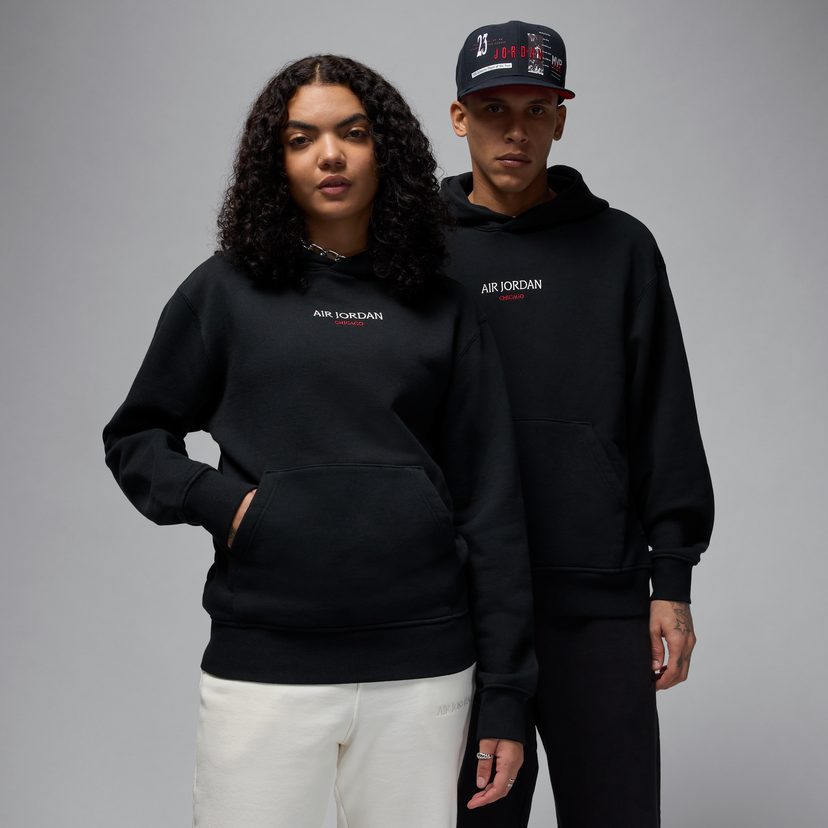 Sweatshirt Jordan Air Jordan Wordmark Chicago Fleece Hoodie Svart | HF9289-010