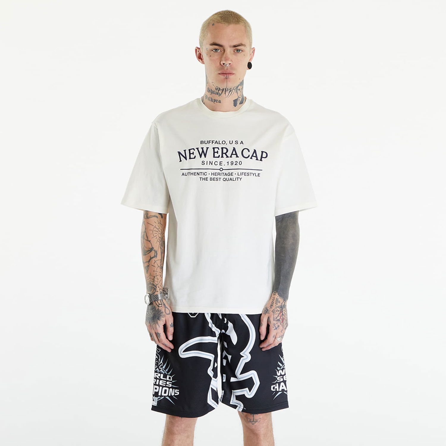 T-shirt New Era Graphic Oversized T-Shirt Off White Vit | 60502647, 0