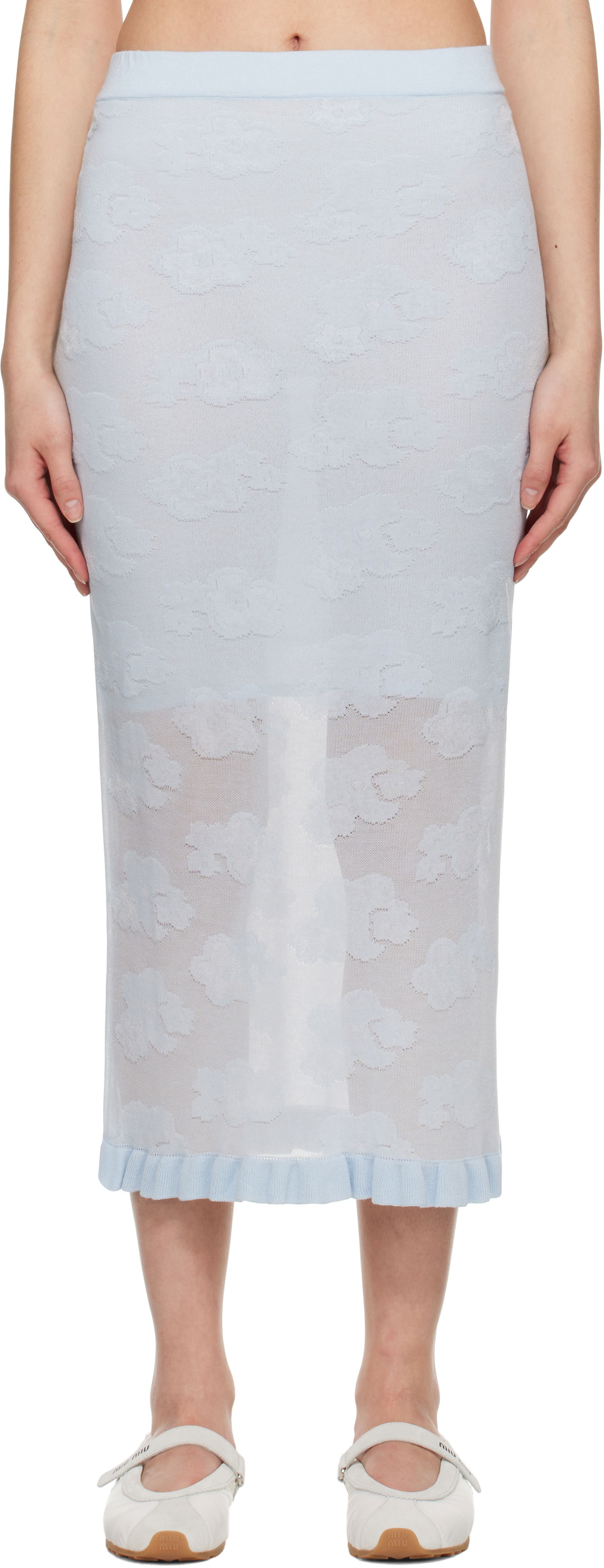 Kjol Cecilie Bahnsen Cecilie Bahnsen Pegonia Midi Knit Skirt Blå | 1.25KNI50005 PEGONIA SKIRT, 0