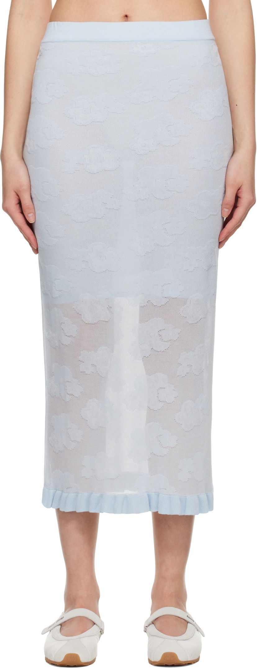 Kjol Cecilie Bahnsen Cecilie Bahnsen Pegonia Midi Knit Skirt Blå | 1.25KNI50005 PEGONIA SKIRT