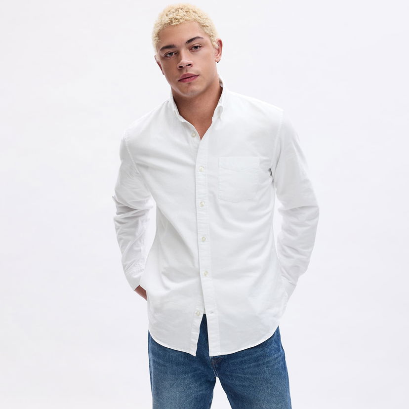 Skjorta GAP Standard Oxford Shirt White V2 Global Vit | 619568-02