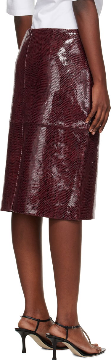 Kjol Róhe Róhe Snake Leather Midi Skirt Bourgogne | 416-32-166, 2