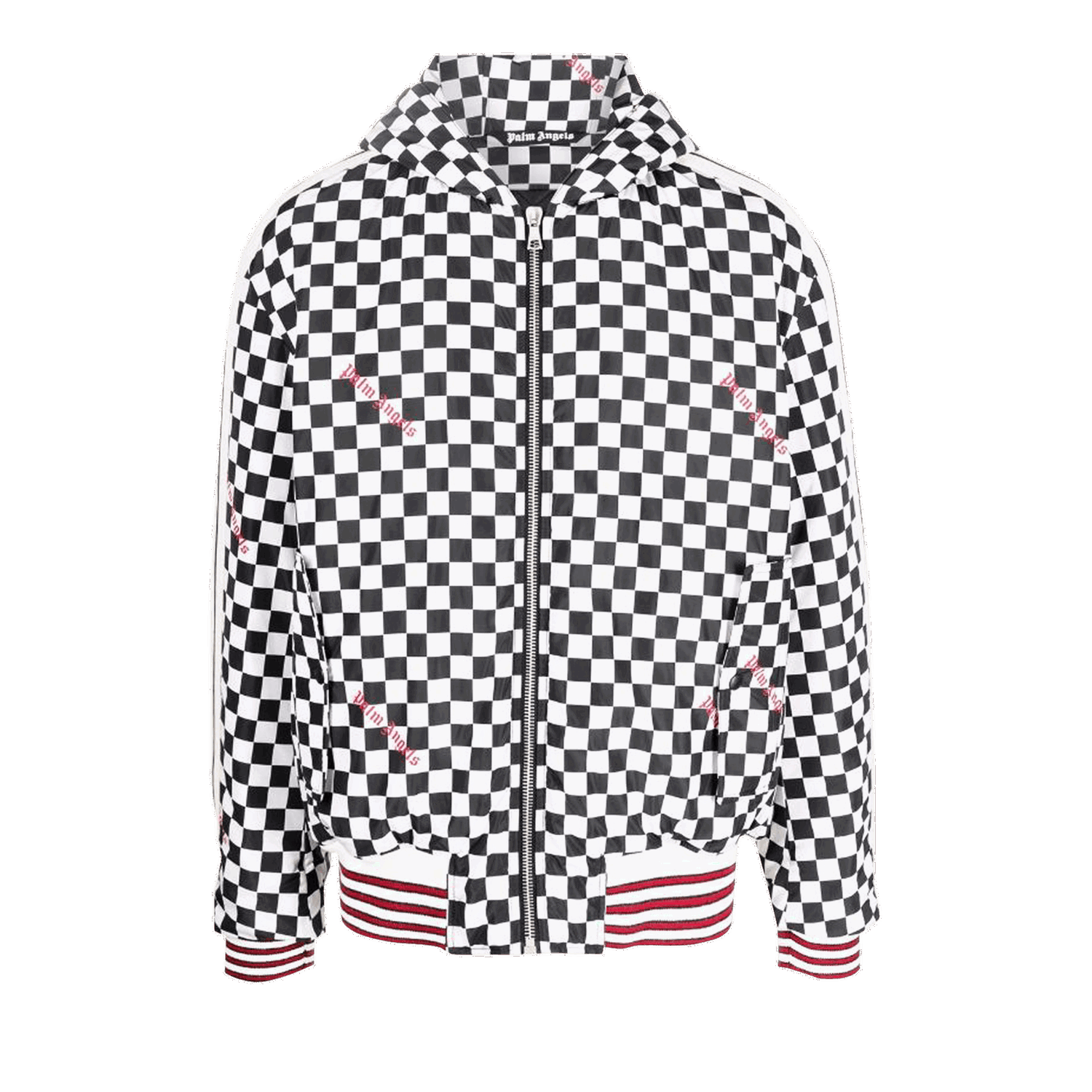 Sweatshirt Palm Angels Damier Puffed Hoodie Jacket Grå | PMEA225F22FAB0011025, 0