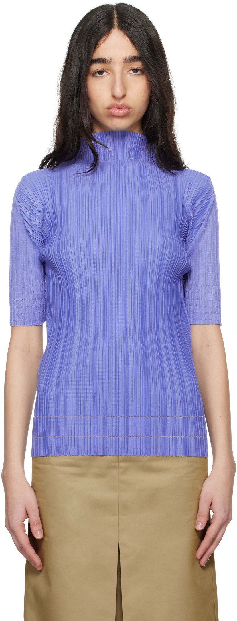 Sweater Pleats Please Issey Miyake Pleats Please Issey Miyake Soft Pleats Turtleneck Top Purpur | PP56JK933
