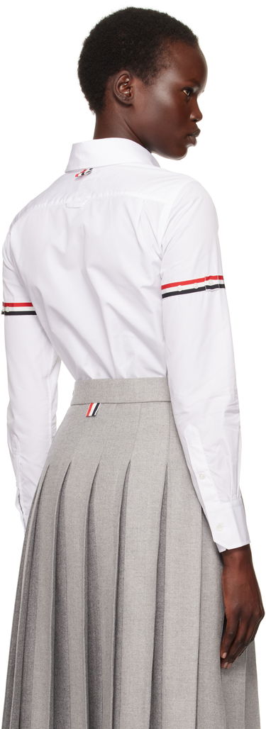 Skjorta Thom Browne Oxford Classic Round Collar Shirt With Long Sleeves Vit | FLL019E-03113, 2