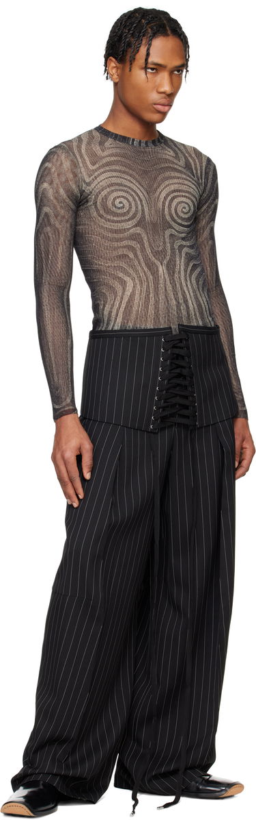 Sweater Jean Paul Gaultier Jean Paul Gaultier 'The Spirale' Sheer Long Sleeve T-Shirt Svart | 25/34-F-TO270-T587-000203, 4