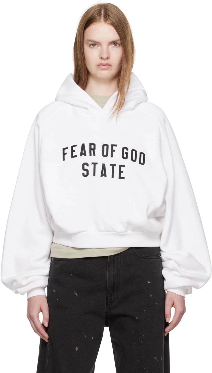 Sweatshirt Fear of God ESSENTIALS Fleece Raglan Hoodie Vit | 192SP257824FW