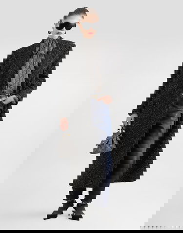 Rockar Dolce & Gabbana Dolce & Gabbana Oversized Double-breasted Wool Blend Chevron Coat Svart | F0GHHTFCZADS8031, 1