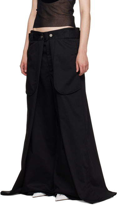 Byxor Jean Paul Gaultier Oliver Edition 'The Wrap' Wide Leg Trousers Svart | 24/27-F-PA113P-C048-00, 3