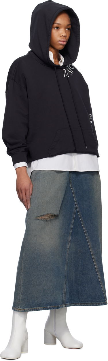 Sweatshirt Maison Margiela MM6 Maison Margiela Raw Edge Cropped Hoodie Svart | S52GU0241 M25012, 3