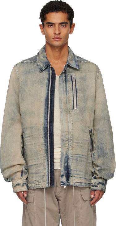 Jacka Rick Owens DRKSHDW Concordians Concealed Zipfront Denim Jacket Blå | DU02E7775 DMP, 0