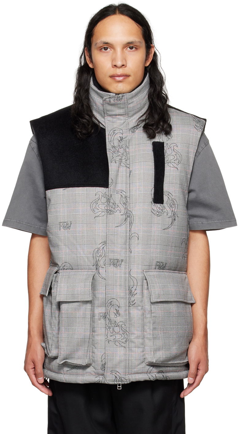 Väst Feng Chen Wang Feng Chen Wang Printed Down Vest Grå | FUF14VS02, 0