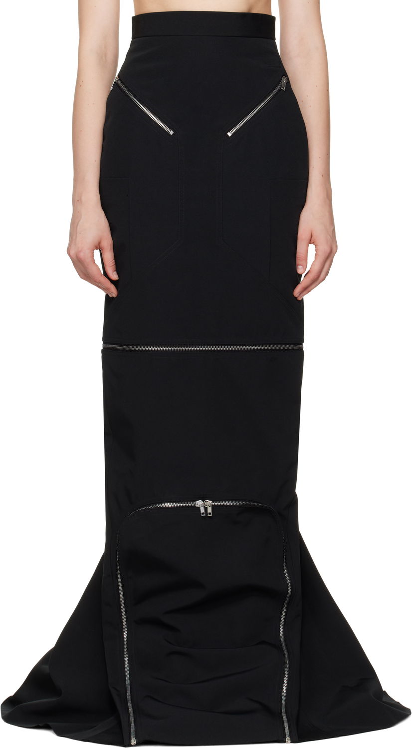 Kjol Rick Owens Rick Owens Hollywood Headon Maxi Skirt Svart | RO01E7399 PCVS