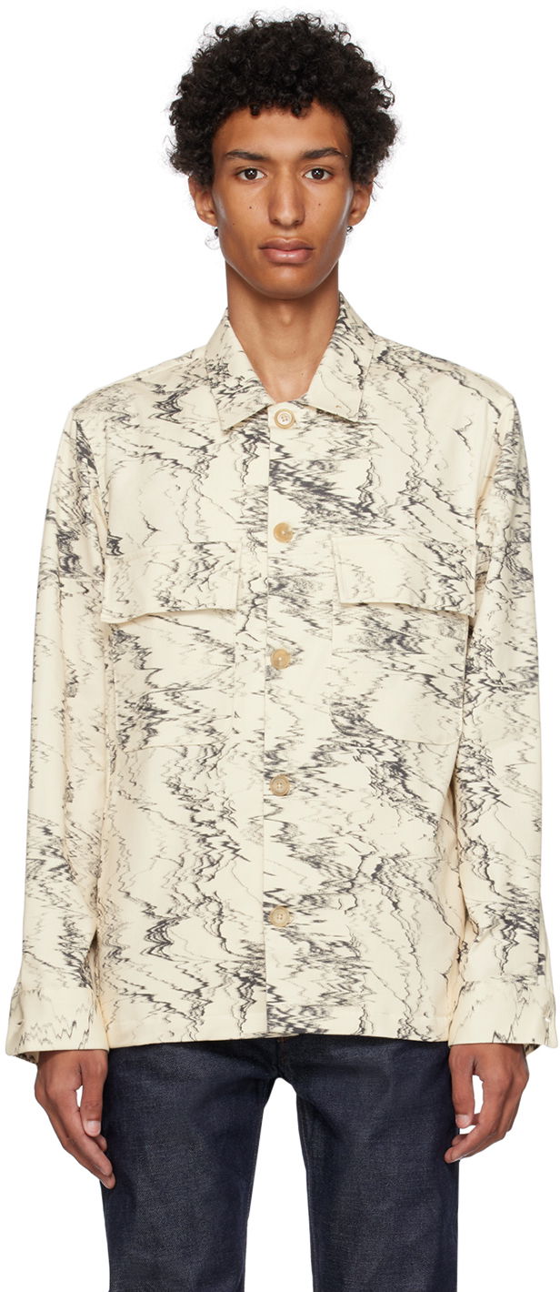 Skjorta Paul Smith Paul Smith Graphic Print Shirt Beige | M1R-009Y-L02096