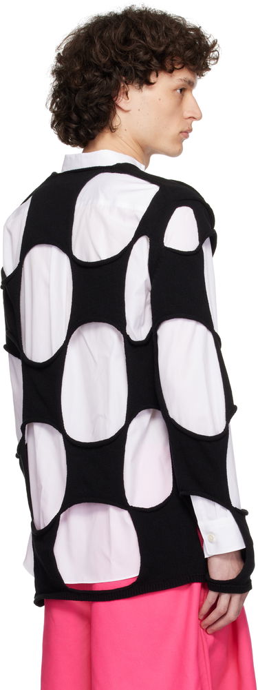 Sweater Comme des Garçons Homme Plus Cotton Code Intarsia B Pattern Crewneck Sweater Svart | PO-N012-051, 2