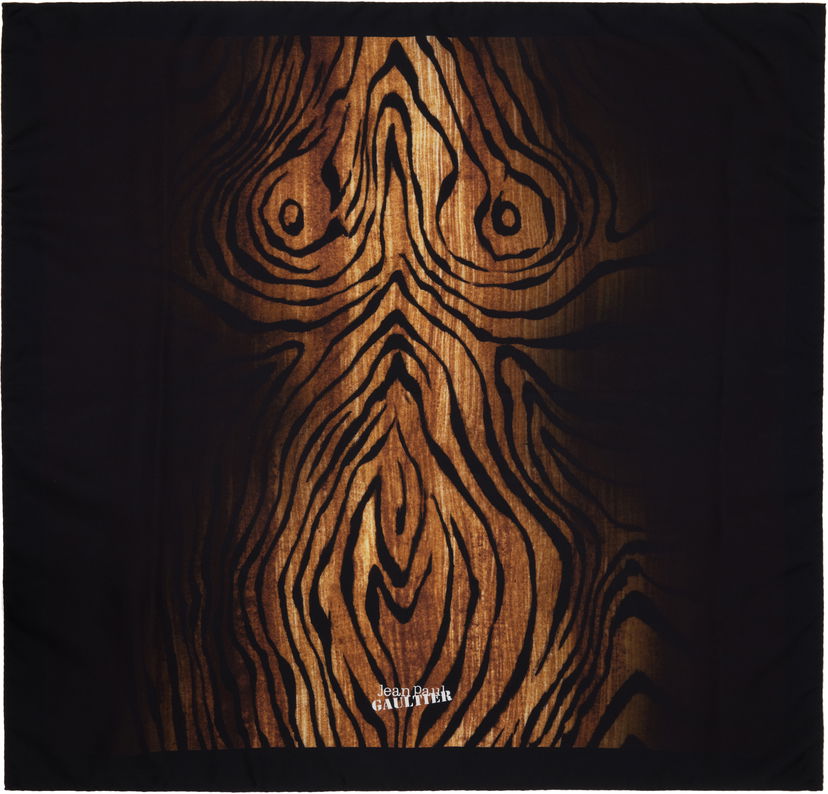 Halsduk Jean Paul Gaultier Jean Paul Gaultier 'The Wood' Silk Scarf Svart | 25/03-U-AC025-W033-0060