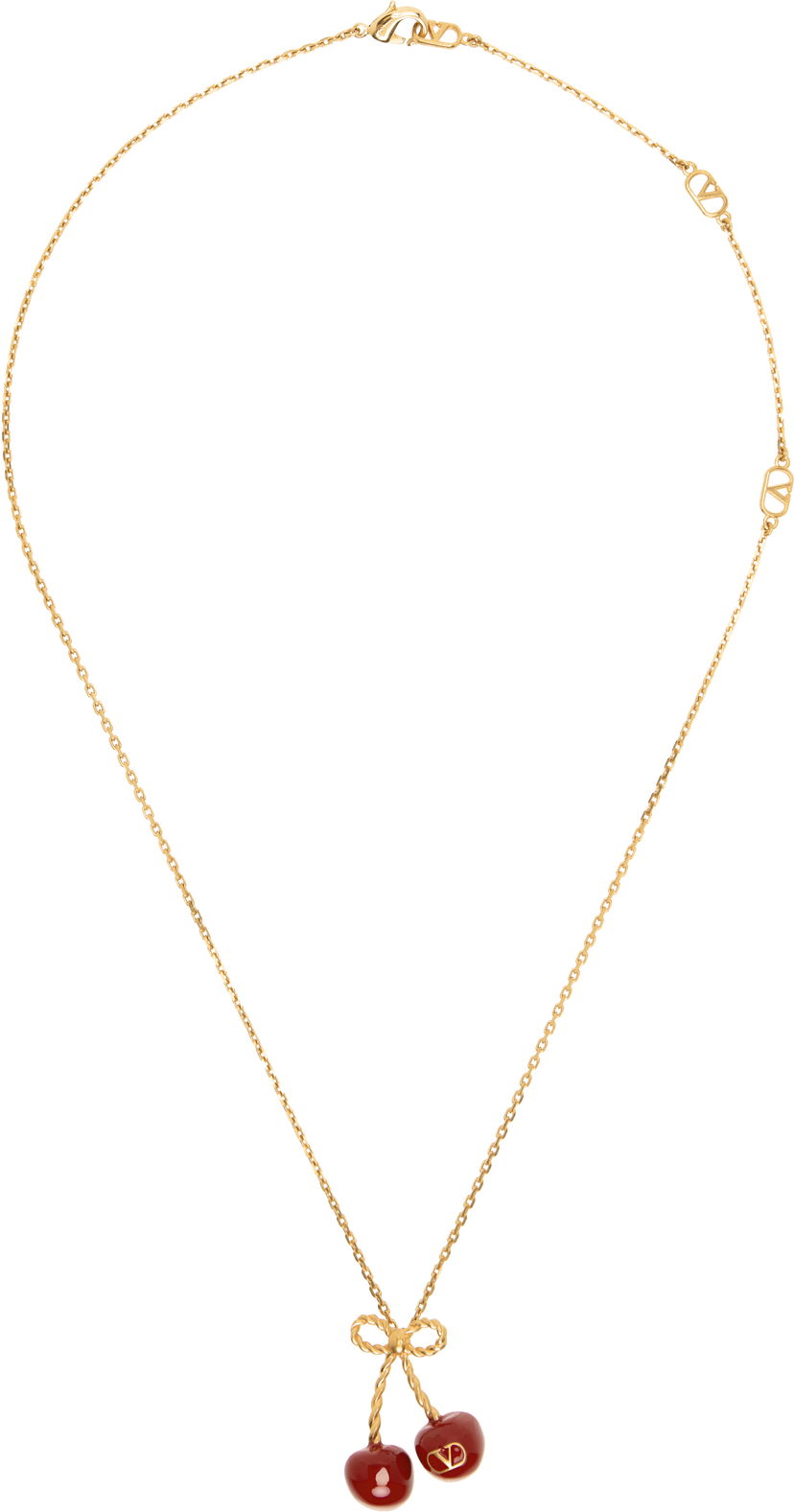 Halsband Valentino Valentino Garavani Chez Valentino Gold-Tone Cherry Necklace Metallisk | 6W0J0Z81MJP