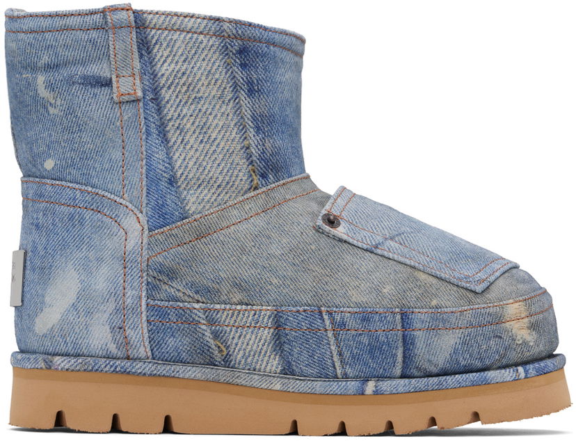 Kläder Acne Studios Acne Studios Batter Low Print Denim Boots Blå | AD0770-