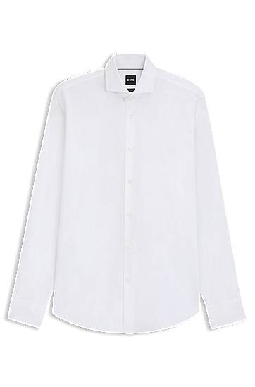 Skjorta BOSS Regular-fit shirt in stretch-cotton twill Vit | 50479948, 0