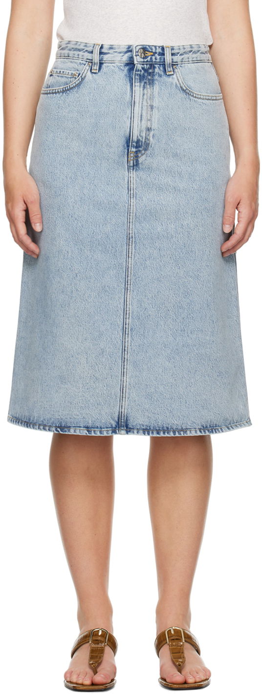 Kjol TOTEME Five-Pocket Denim Midi Skirt Blå | 243-WRB0193-FB0045