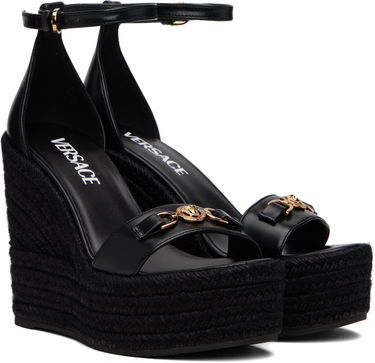 Sneakers och skor Versace Medusa '95 Leather Wedge Sandals Svart | 1014100_DVT2P, 3