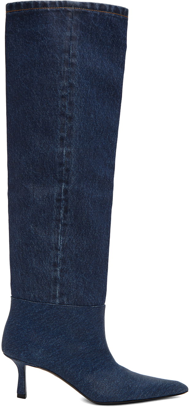 Sneakers och skor Alexander Wang Alexander Wang Slouch Knee-High Boots Blå | 30223B022