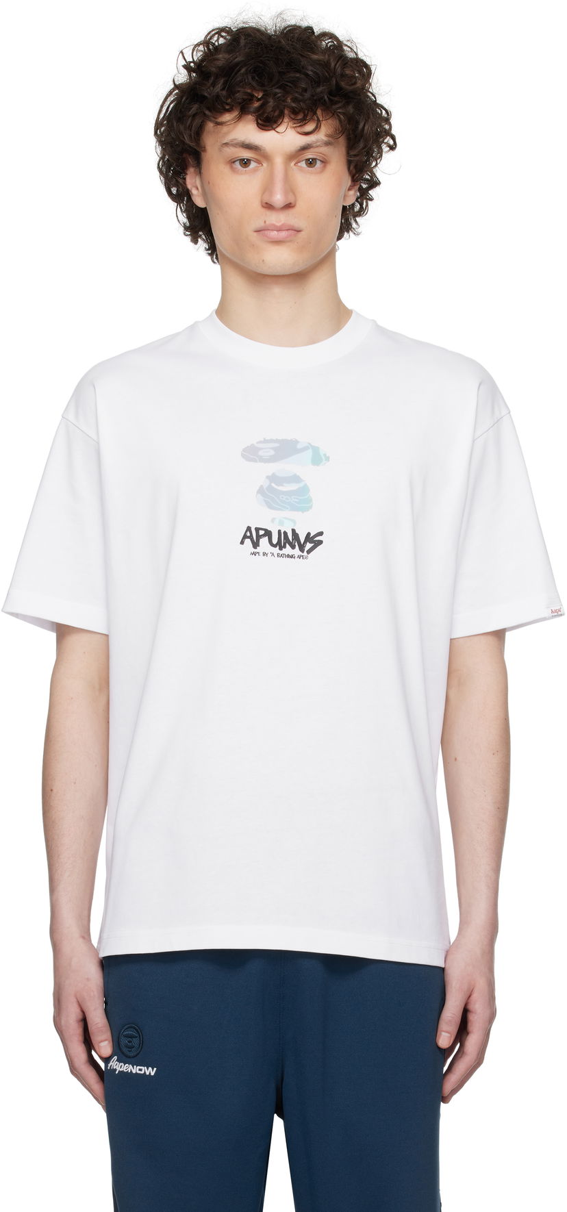 T-shirt AAPE by A Bathing Ape AAPE by A Bathing Ape AAPEUNVS Moonface Logo T-Shirt Vit | AAPTEM1646XXNWHX