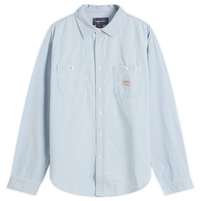 Skjorta thisisneverthat Thisisneverthat Chambray Shirt, Size Small Blå | TN251WSHTL01-BLUE