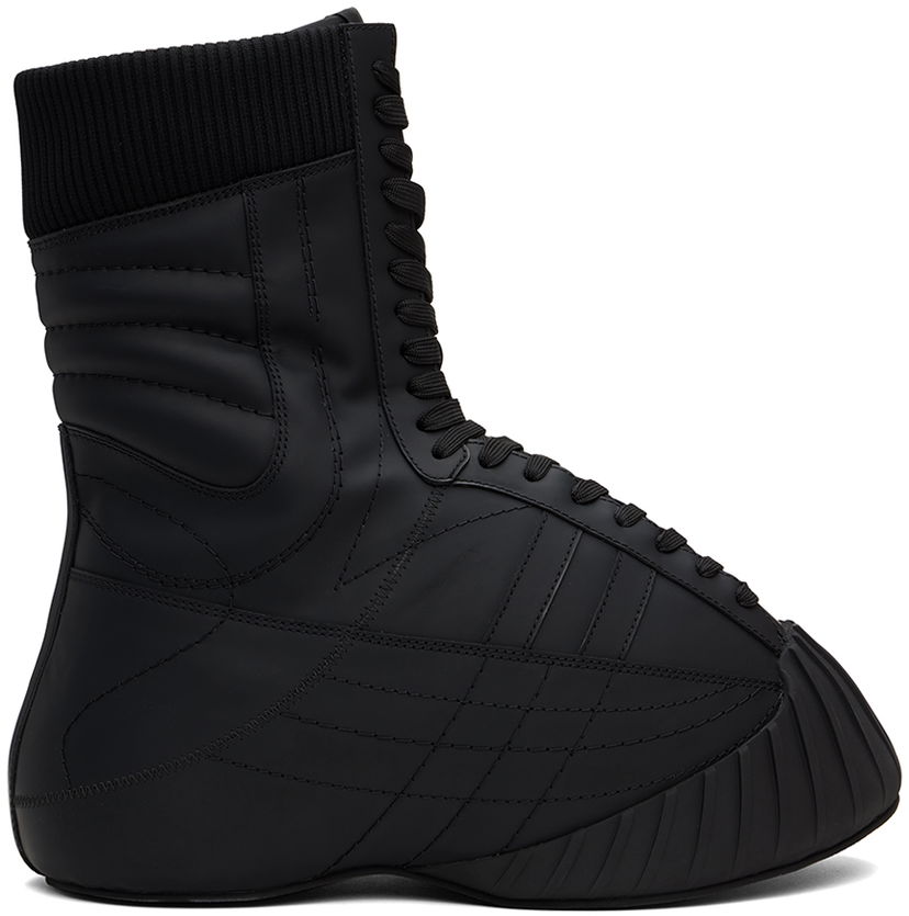 Kläder Balmain Balmain B-Cloud Rubberized Leather Boots Svart | DM0TA364LZLT