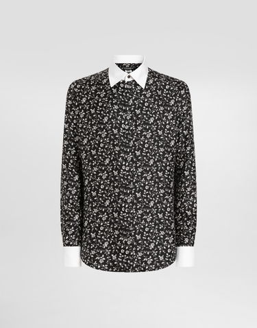 Skjorta Dolce & Gabbana Dolce & Gabbana Silk Shirt with Floral Print Svart | G5MM4ZIS1X1HN5EV, 0