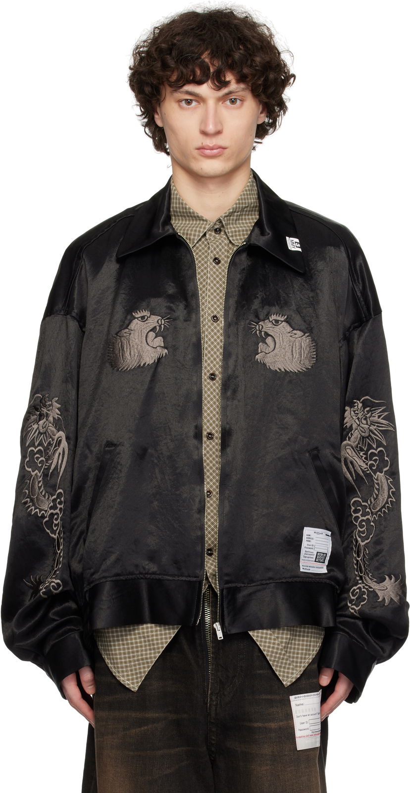 Bomberjacka Maison MIHARA YASUHIRO MIHARA YASUHIRO Collared Souvenir Jacket Svart | J14BL144