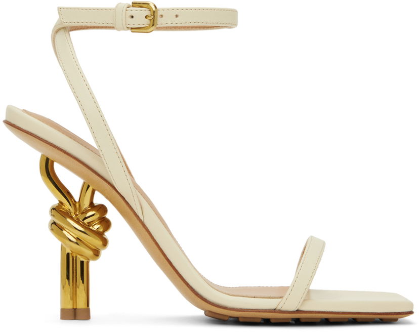 Tillbehör Bottega Veneta Bottega Veneta Knot Heel Sandals Beige | 775470 V3VN0