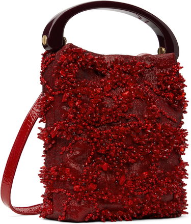 Handväska Dries Van Noten Dries Van Noten Beaded Micro Bag Röd | 251-011522-895, 1