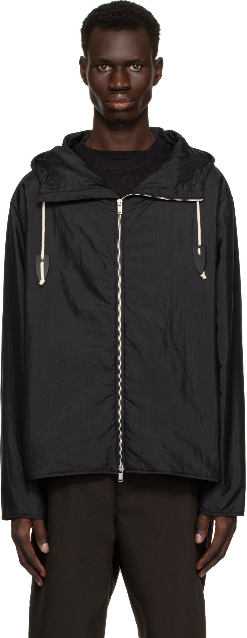 Vindjacka Jil Sander Jil Sander Hooded Sportswear Jacket Svart | J47SW0012_J70003