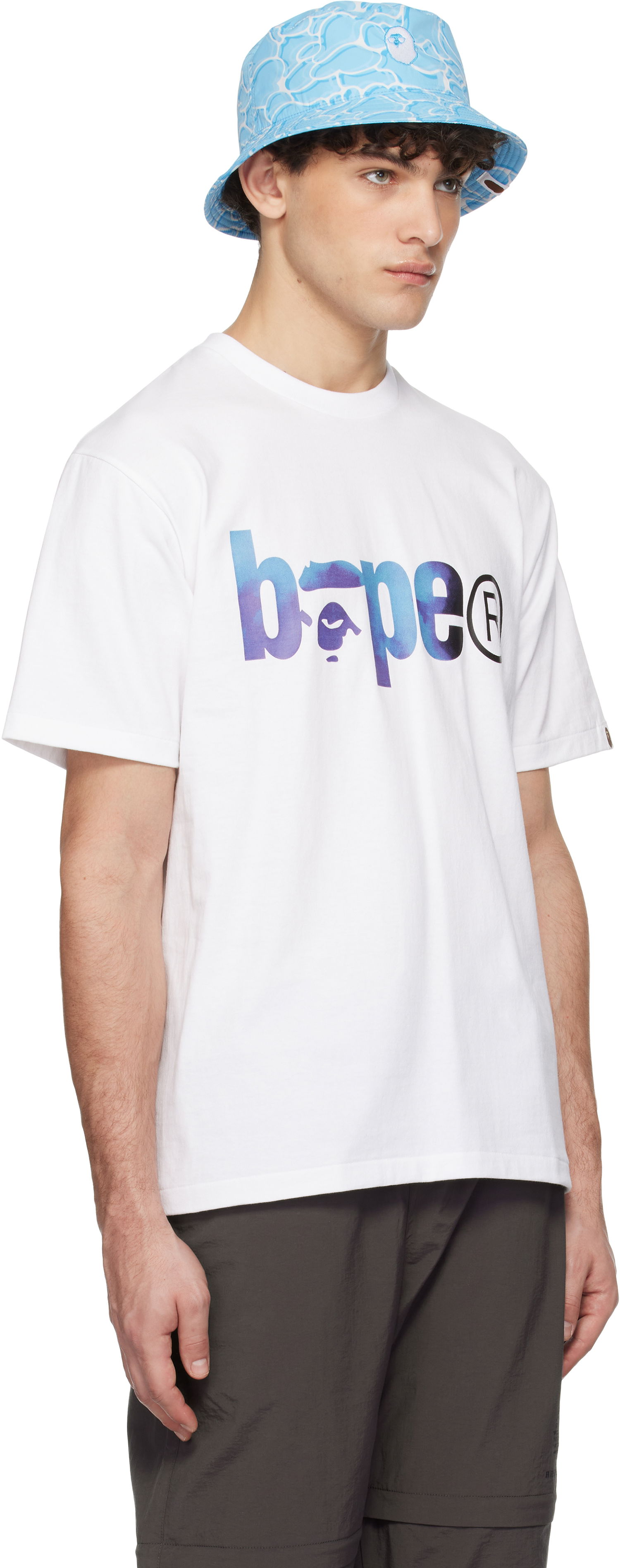 T-shirt BAPE Tie Dye Logo T-shirt Vit | 001TEK801034M, 1