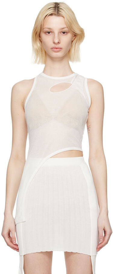 Linne Dion Lee Bone Merrow Asymmetrical Tank Top Vit | C3133S23, 0