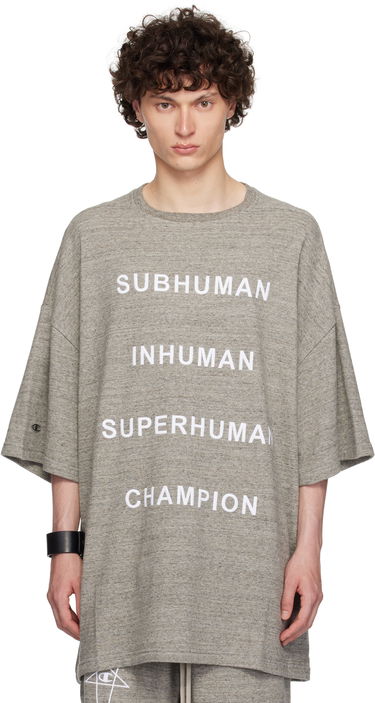 T-shirt Rick Owens Rick Owens Champion Edition Tommy T-Shirt Grå | CM01E1674 CHMJ MELANGE JERSEY, 0