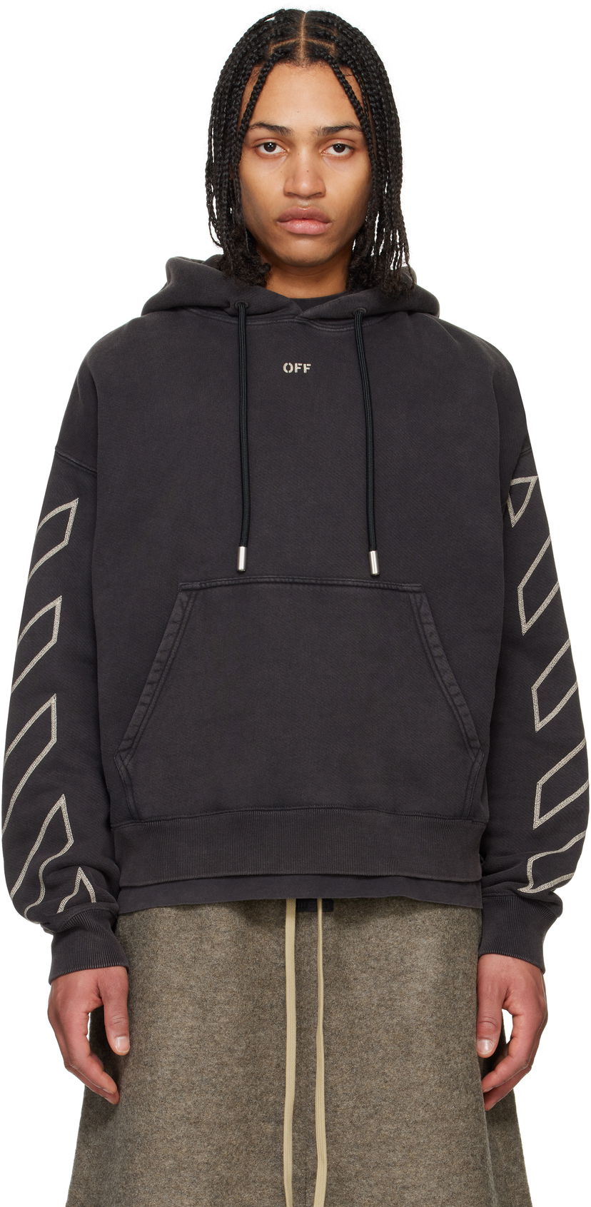 Sweatshirt Off-White Off-White Arrow Skate Martyrdom Hoodie Svart | OMBB085S25FLE00P1361