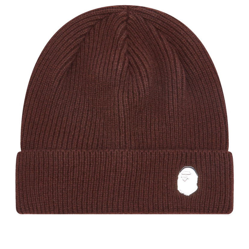 Mössa BAPE One Point Knitted Beanie Brun | 001HTK801304M-BRW