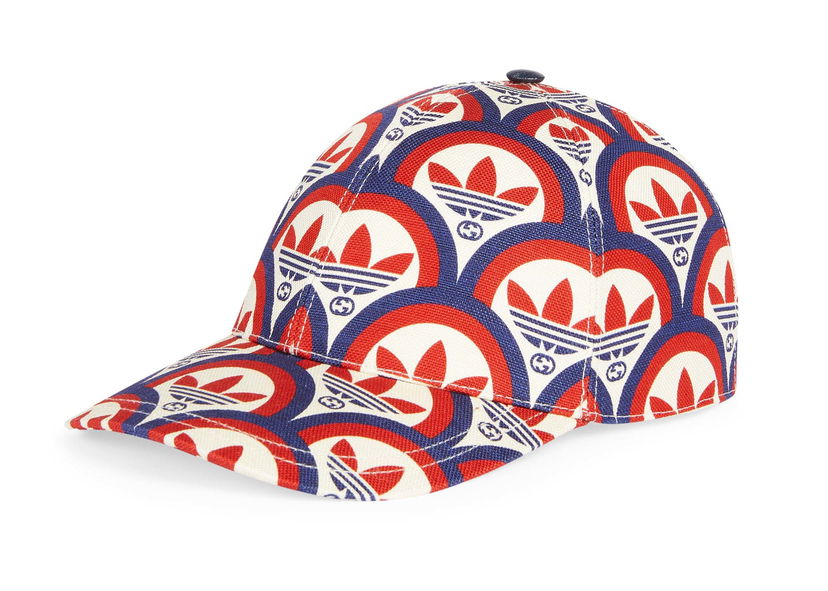 Keps Gucci adidas x Trefoil Print Baseball Cap Red/White/Blue Flerfärgad | 696485 4HAQF 6468