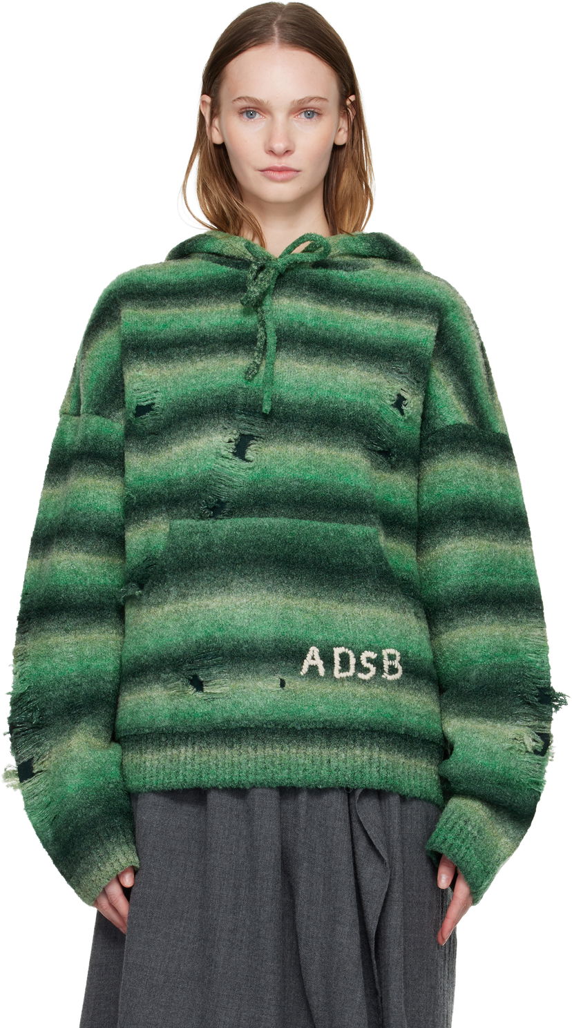 Sweatshirt Andersson Bell Gradient Distressed Hoodie Grön | atb1391u