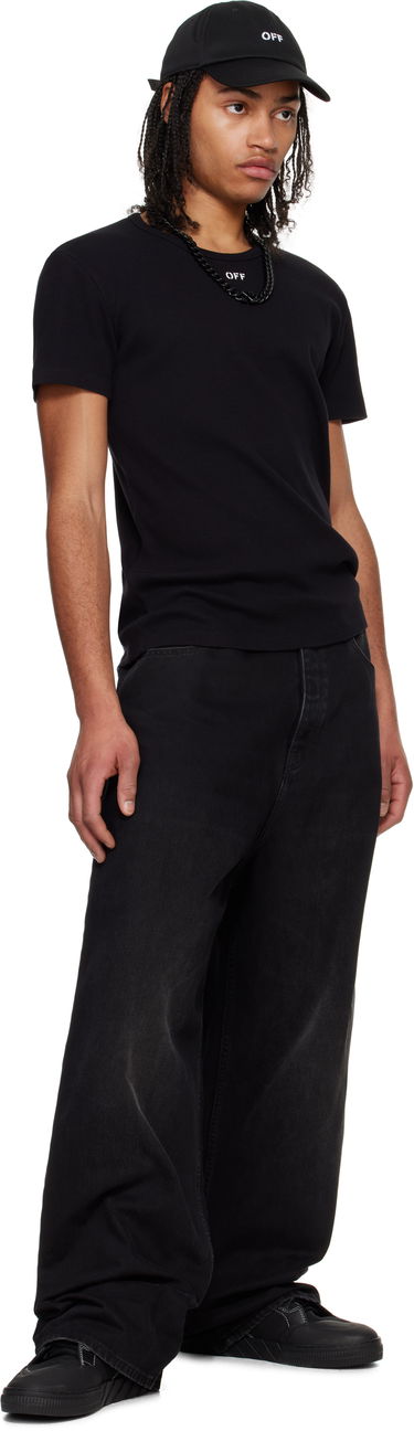T-shirt Off-White Off-White Stamp Rib T-Shirt Svart | OMUY007C99JER0011001, 3