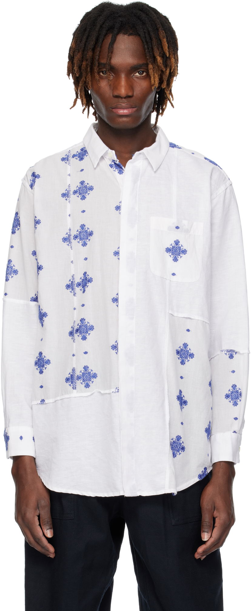 Skjorta Engineered Garments Engineered Garments Short Collar Shirt Vit | 25S1A017