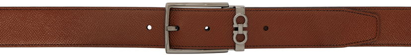 Bälten FERRAGAMO Reversible Gancini Leather Belt Brun | 709528