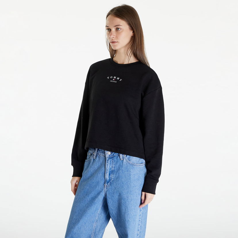 Sweatshirt Tommy Hilfiger Essential Logo 2 Relaxed Fit Crewneck Svart | DW0DW18143 BDS